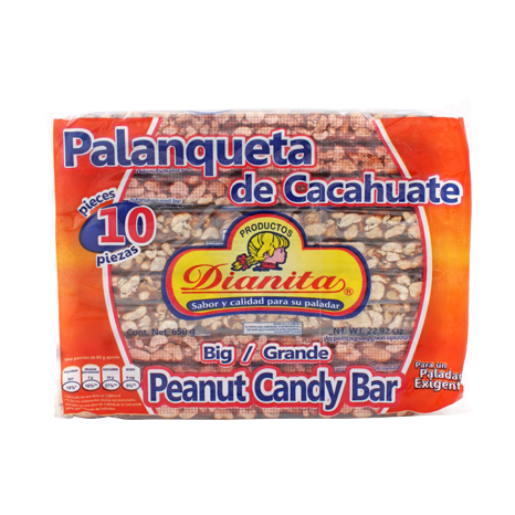 PALANQUETA DE CACAHUATE DIANITA 65 G 10 PIEZAS