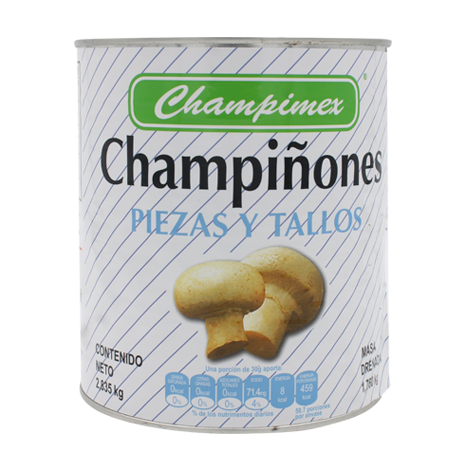 CHAMPIÑON EN TROZOS CHAMPIMEX 2.8 KG PIEZA