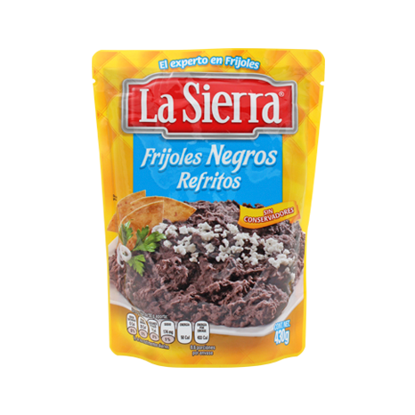 FRIJOL REFRITO NEGRO LA SIERRA POUCH 430 G