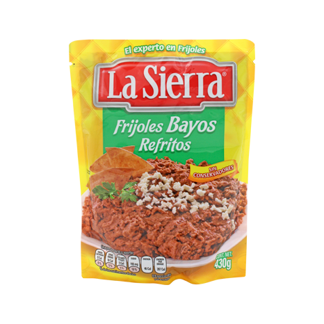 FRIJOL REFRITO BAYO LA SIERRA POUCH 430 G