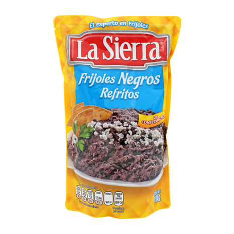 FRIJOLES REFRITOS NEGROS LA SIERRA POUCH 1.80 KG PIEZA